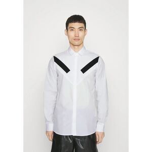 NEIL BARRETT Mens Shirt Size 40 White Button Down Slim Fit Diagonal Tuxedo $445